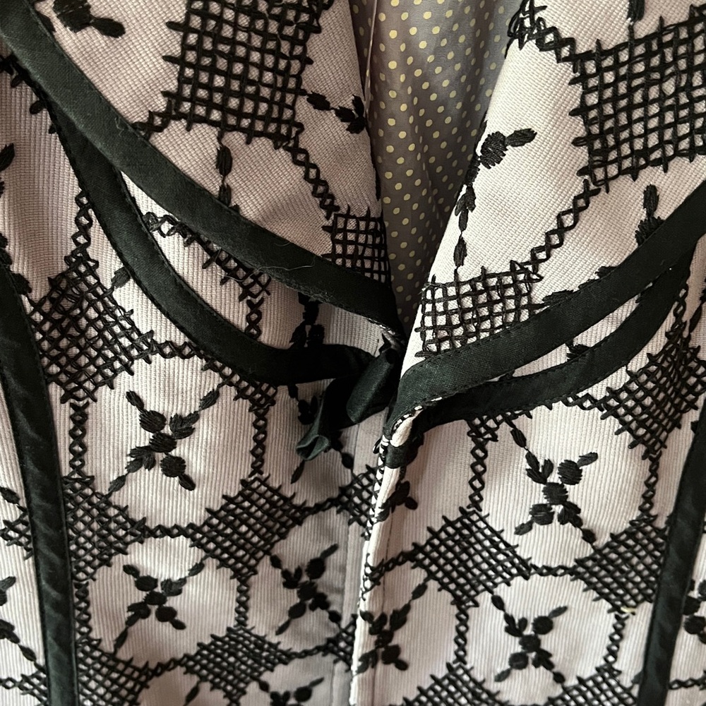 Nanette Lepore Boutique Black and Purple embroidered long jacket - Picture 7 of 7